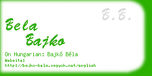 bela bajko business card